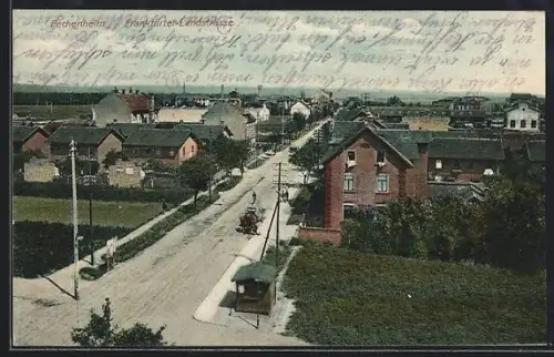 AK Fechenheim, Frankfurter-Landstrasse aus der Vogelschau