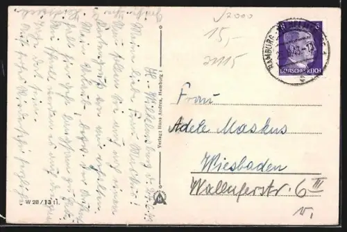 AK Hamburg- Wilhelmsburg, Veringstrasse mit Drogerie Fritz Neumann