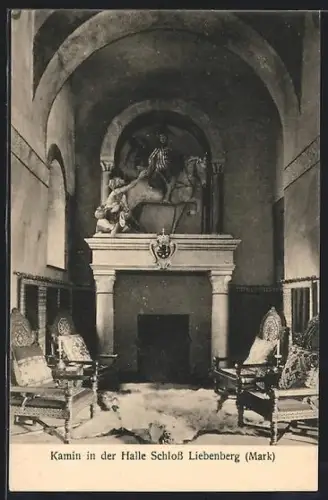 AK Liebenberg /Mark, Kamin in der Halle Schloss Liebenberg