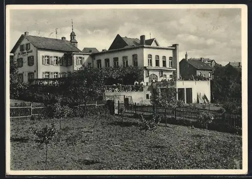 AK Frankfurt-Berkersheim, Gasthaus Zur schönen Aussicht, Bes. W. Schreff