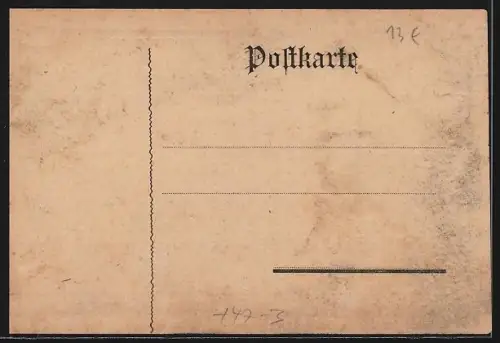 Künstler-AK Höchst / Main, Abiturientia 1921, Turm, Schüler mit Gitarre