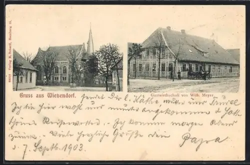 AK Wietzendorf, Kirche, Gasthaus von Wilh. Meyer