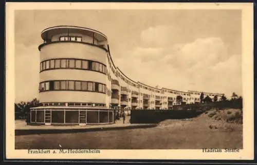 AK Frankfurt-Heddernheim a. M., Haus im Bauhaus-Stil in der Hadrian Strasse