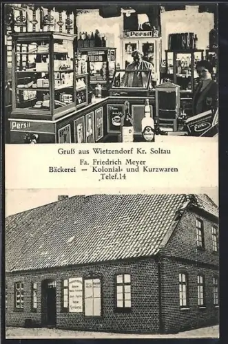 AK Wietzendorf /Soltau, Bäckerei und Kolonialwarenhandlung von Fa. Friedrich Meyer