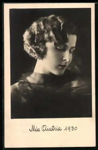 AK Schönheitskönigin Miss Austria 1930