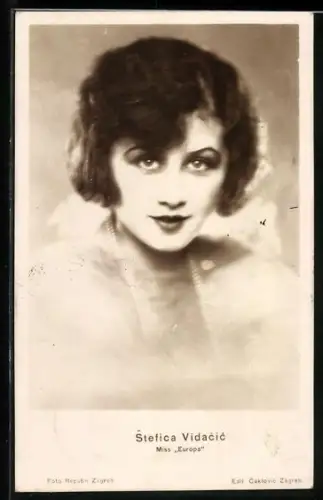 AK Porträt Schönheitskönigin Miss Europa Stefica Vidacic