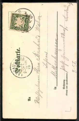 Lithographie München, Münchner Hofbräuhaus, Grosser Gesellschaftssaal