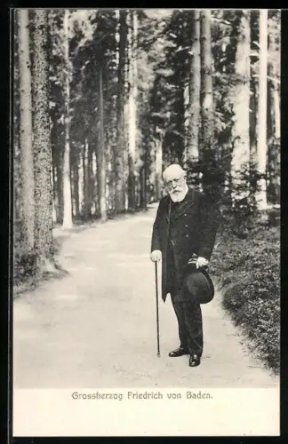 AK Grossherzog Friedrich von Baden im Wald
