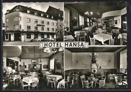 AK Duisburg-Ruhrort, Hotel Hansa, König-Friedrich-Wilhelm-Strasse 43, mit Innenansichten