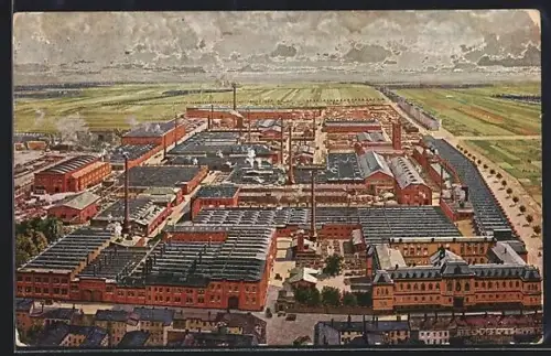 Künstler-AK Essen, Krupp AG, Grusonwerk