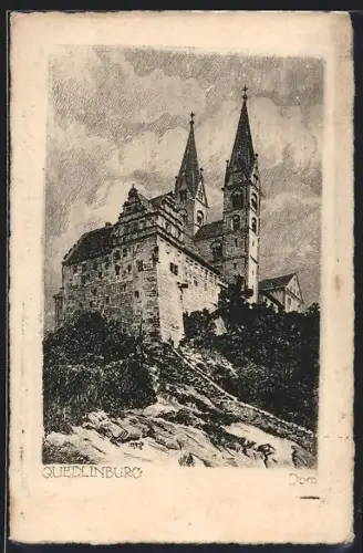 Künstler-AK Quedlinburg, Der Dom