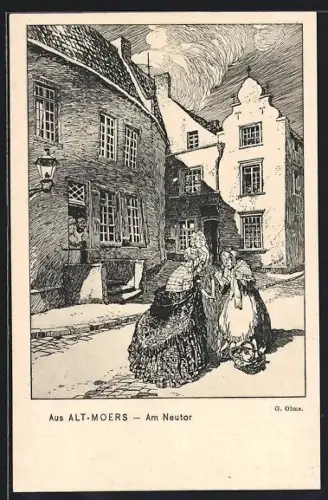 Künstler-AK Alt-Moers, Partie am Neutor