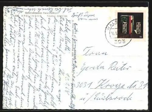 AK Krelingen /Lüneburger Heide, Gemischtwaren Barenscheer, Kanal, Teich