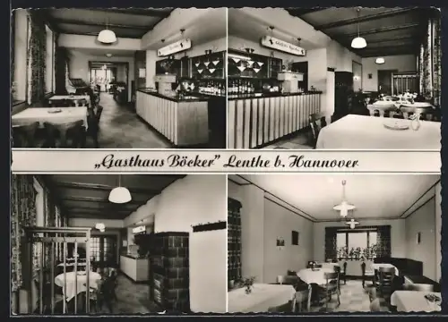 AK Lenthe b. Hannover, Gasthaus Böcker, Innenansichten