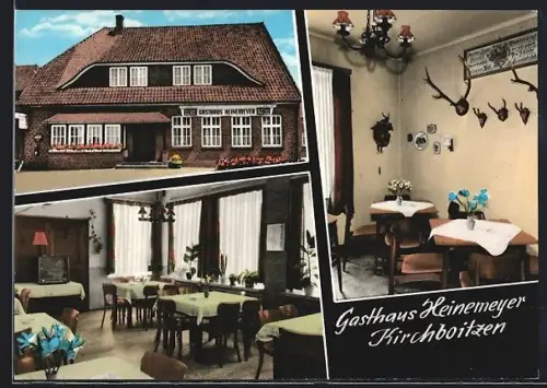 AK Kirchboitzen, Gasthaus Heinemeyer, mit Innenansichten