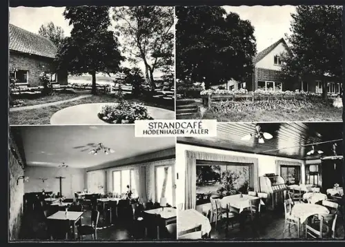 AK Hodenhagen /Aller, Strandcafe L. Wiechmann, mit Garten u. Innenansichten