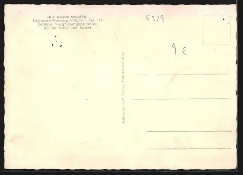 AK Fischbach-Weierbach /Nahe, Gaststätte Die blaue Grotte, Innenansicht