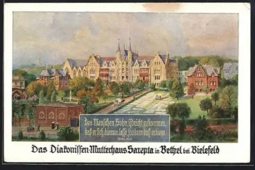 Künstler-AK Bethel bei Bielefeld, Diakonissen-Mutterhaus Sarepta