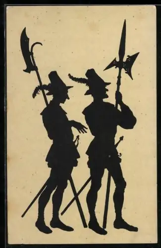 Künstler-AK Paul Konewka: Klaue und Schlinge aus Falstaff und seine Gesellen, Schattenriss