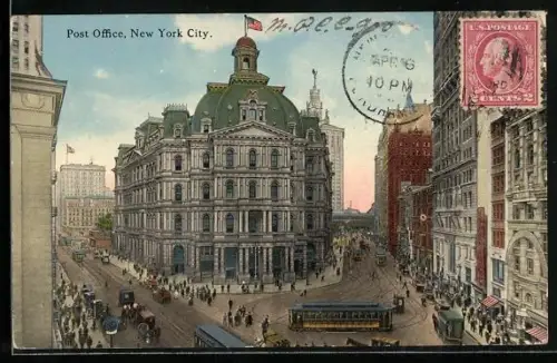AK New York, NY, Post Office, tramways