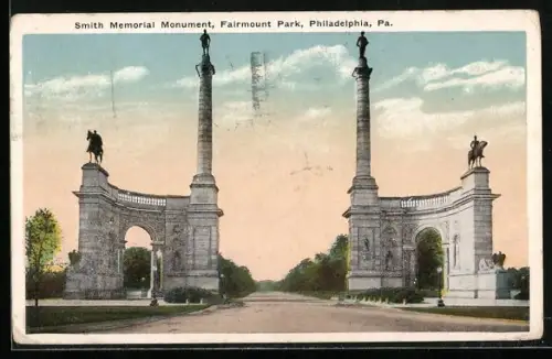 AK Philadelphia, PA, Smith Memorial Monument, Fairmount Park