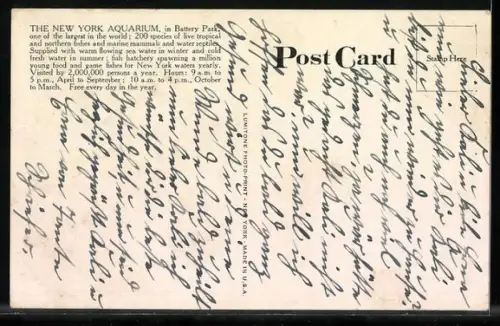 AK New York, NY, Aquarium and Battery Park