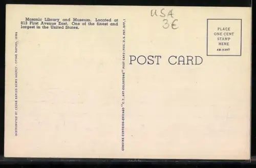 AK Cedar Rapids, IA, Masonic Library and Museum