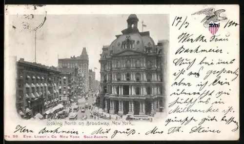 AK New York, NY, Looking north on Broadway