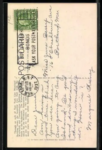 AK New York, NY, Transportation Building and Woolworth Building at night