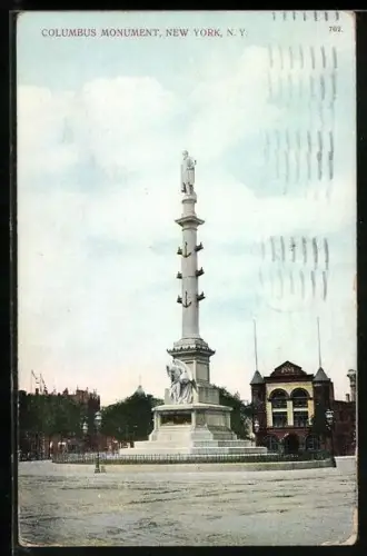 AK New York, NY, Columbus Monument