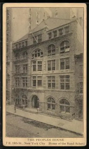 AK New York, NY, The Peoples House, Home of the Rand School