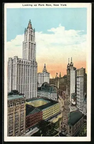 AK New York, NY, Looking up Park Row