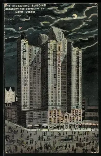 AK New York, NY, City Investing Building, Broadway and Cortlandt St.