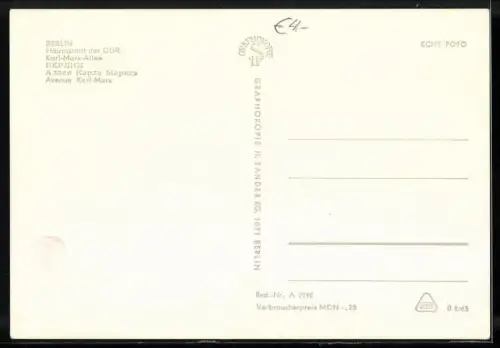 AK Berlin, Karl-Marx-Allee mit Hotel Berolina u. Restaurant Moskau, Panorama