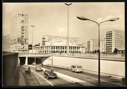 AK Berlin, Haus des Lehrers, Kongresshalle u. Autotunnel