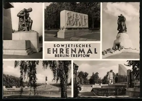 AK Berlin-Treptow, Sowjetisches Ehrenmal, Einzelansichten