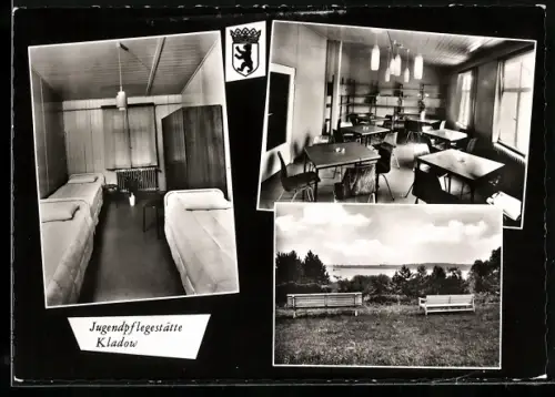 AK Berlin-Kladow, Jugendpflegestätte der AWO, Innenansichten, Bänke