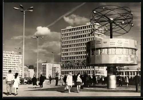 AK Berlin, Alexanderplatz mit Weltzeituhr