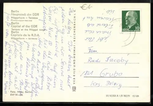 AK Berlin, Müggelturm-Terrasse aus der Vogelschau