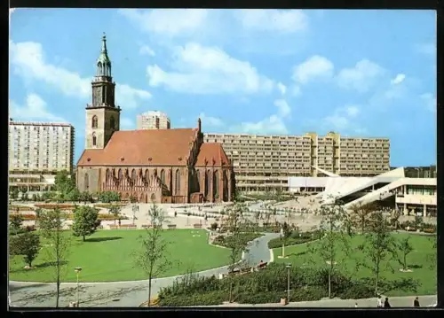 AK Berlin, Marienkirche und Anlage am Fernseh- und UKW-Turm