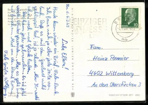 AK Berlin, Karl-Marx-Allee mit Restaurant Moskau