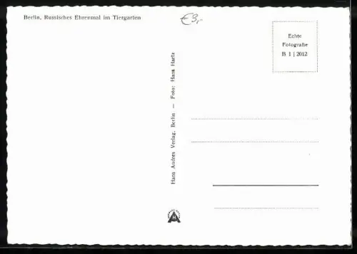 AK Berlin-Tiergarten, Russisches Ehrenmal