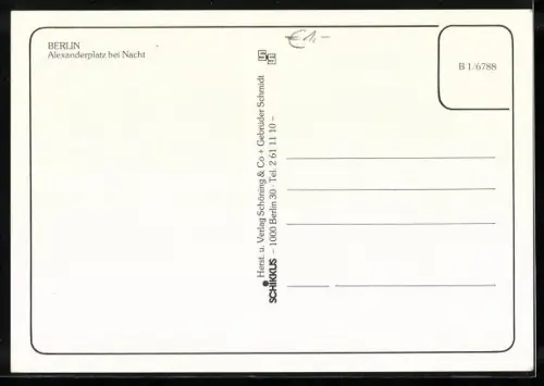 AK Berlin, Alexanderplatz, Springbrunnen m. Haus des Lehrers bei Nacht, Panorama