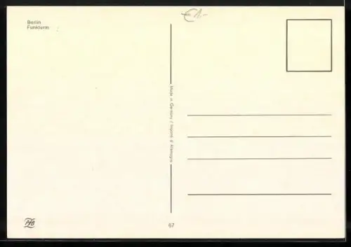 AK Berlin, Blick zum Funkturm über die Stadtautobahn