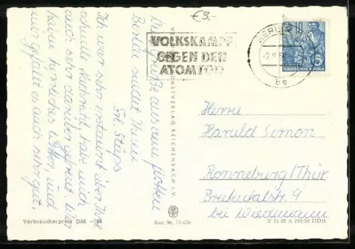 AK Berlin, Stalinallee, Strassenpartien bei Nacht, Säulengang, Gebäude