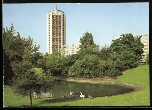 AK Leipzig, Blick zum Wohnhochhaus Wintergartenstrasse