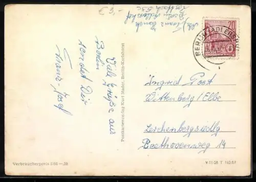 AK Berlin, Hochhäuser am Alexanderplatz mit U-Bahnhof