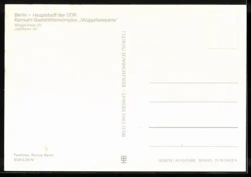 AK Berlin-Köpenick, Konsum-Gaststättenkomplex Müggelseeperle, Müggelstube, Jagdkeller