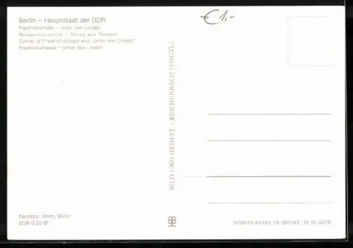 AK Berlin, moderne Architektur, Friedrichstrasse, Anlagen Unter den Linden