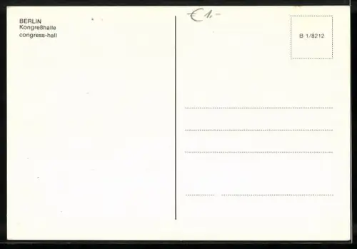 AK Berlin, Kongresshalle mit Wasserpartie